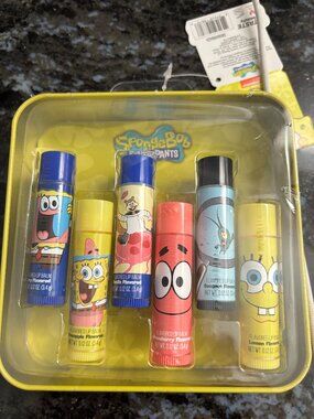 SpongeBob Lip Balm w/Tin 6pcs NWT